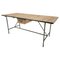 Vintage Industrial Iron and Wood Table with Drawer, 1950s, Image 1