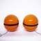 Orange Globe Table Lamps by Andrea Modica for Lumess, 1990s, Set of 2 3