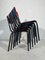 Chaises Empilables Rouges et Noires par Pierre Guariche pour Meurop, 1960s, Set de 6 8