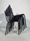 Stacking Chairs in Red and Black by Pierre Guariche for Meurop, 1960s, Set of 6 8