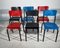 Stacking Chairs in Red and Black by Pierre Guariche for Meurop, 1960s, Set of 6 4