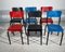 Stacking Chairs in Red and Black by Pierre Guariche for Meurop, 1960s, Set of 6, Image 4