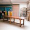 Französischer Vintage Atelier Arbeitstisch aus Kiefernholz 2