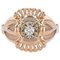 French 18 Karat Rose Gold Ring with Diamond, 1960s 1