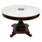 French Charles X Mahogany Table with White Marble Top, 1840s, Image 1
