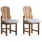 Danish Modern Brutalist Sculptural Dining Chairs in Pine, 1970s, Set of 2 1