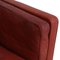 Modell 2213 3-Sitzer Sofa aus rotem Leder von Børge Mogensen für Fredericia 9