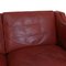 Sofá de tres plazas modelo 2213 de cuero rojo de Børge Mogensen para Fredericia, Imagen 14