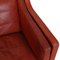 Modell 2213 3-Sitzer Sofa aus rotem Leder von Børge Mogensen für Fredericia 7