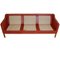 Model 2213 3-Seater Sofa in Red Leather by Børge Mogensen for Fredericia, Image 23