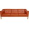 Model 2213 3-Seater Sofa in Cognac Leather by Børge Mogensen for Fredericia, 1990s 1