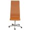 High Oxford Desk Chair in Whisky Colored Nevada Leather by Arne Jacobsen, 2000s 1