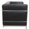 LC-2 2-Sitzer Sofa aus schwarzem Leder von Le Corbusier für Cassina 2