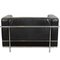 LC-2 2-Sitzer Sofa aus schwarzem Leder von Le Corbusier für Cassina 4