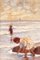 Anne de Seager, Beach Scene, Oil on Panel, 20th Century, Framed 5