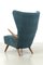 Vintage Blue Wingback Armchair, Image 3