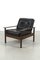 Vintage Black Leather Armchair 1