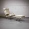 Leather Swing Lounge Chair with Ottoman by Reinhold Adolf for Cor Germany, 1970s, Set of 2 1