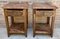 Early 20th Century Walnut Nightstands with Marble, 1940s, Set of 2 14
