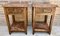 Early 20th Century Walnut Nightstands with Marble, 1940s, Set of 2 10