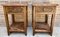 Early 20th Century Walnut Nightstands with Marble, 1940s, Set of 2 9