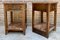 Early 20th Century Walnut Nightstands with Marble, 1940s, Set of 2 3