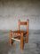 Sedie da pranzo brutaliste e scultoree in quercia e pelle, Francia, anni '60, set di 4, Immagine 6