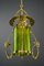 Art Nouveau Pendant with Hand Painted Glass Shade, Vienna, 1908 9