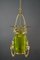 Art Nouveau Pendant with Hand Painted Glass Shade, Vienna, 1908 1