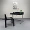 Pop-Art Black Desk Orix with Chair Draft 1971 by Vittorio Parigi and Nani Prina for Molteni, Italy, 1970s, Set of 2 3