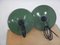 Vintage Green Metal Lamps, 1970s, Set of 2 7