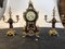 Small Pendulum Fireplace Clock in Brass and Bronze, France, 1880s, Set of 3 13