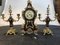 Small Pendulum Fireplace Clock in Brass and Bronze, France, 1880s, Set of 3 2