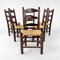 French Rush and Oak Dining Chairs, 1920s, Set of 6 9