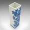 Chinese Stem Vase with Blue & White Flower Sleeve Decor, 1970s 7