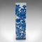 Vaso a stelo con decoro floreale blu e bianco, anni '70, Immagine 2