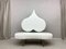 Vintage Italian Fiammette Heart Sofa in White Leather by Domusnova 1