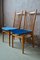 High-Back Blue Velvet Chairs, 1960s, Set of 2, Image 4