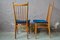 High-Back Blue Velvet Chairs, 1960s, Set of 2 5