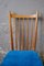 High-Back Blue Velvet Chairs, 1960s, Set of 2 6