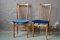 High-Back Blue Velvet Chairs, 1960s, Set of 2 2