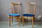 High-Back Blue Velvet Chairs, 1960s, Set of 2, Image 2