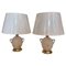 Hollywood Regency Light Pink Murano Glass Table Lamps by Tommaso Barbi, 1970s, Set of 2, Image 1