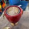 Mid-Century Modern Coral Red Goatskin and Brass Ice Bucket by Aldo Tura, 1950s 2