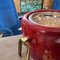 Mid-Century Modern Coral Red Goatskin and Brass Ice Bucket by Aldo Tura, 1950s, Image 5