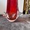 Vase Moderniste en Verre de Murano Sommerso Rouge attribué à Seguso, 1980s 8