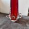 Vase Moderniste en Verre de Murano Sommerso Rouge attribué à Seguso, 1980s 5
