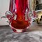 Modernist Red Sommerso Murano Glass Vase attributed to Seguso, 1980s, Image 4