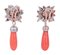 Diamonds, Stones, Coral, Pearls, Rose Gold and Silver Earrings, 1980s, Set of 2, Image 3