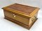 Arts & Crafts Oak Box with Decorative Brass and Mirror, 1910s 2